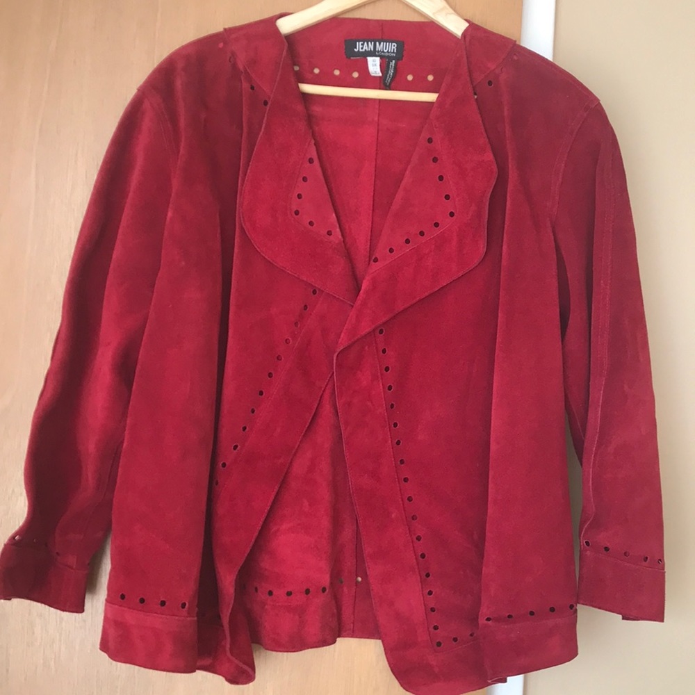 Vintage red Jean Muir suede jacket